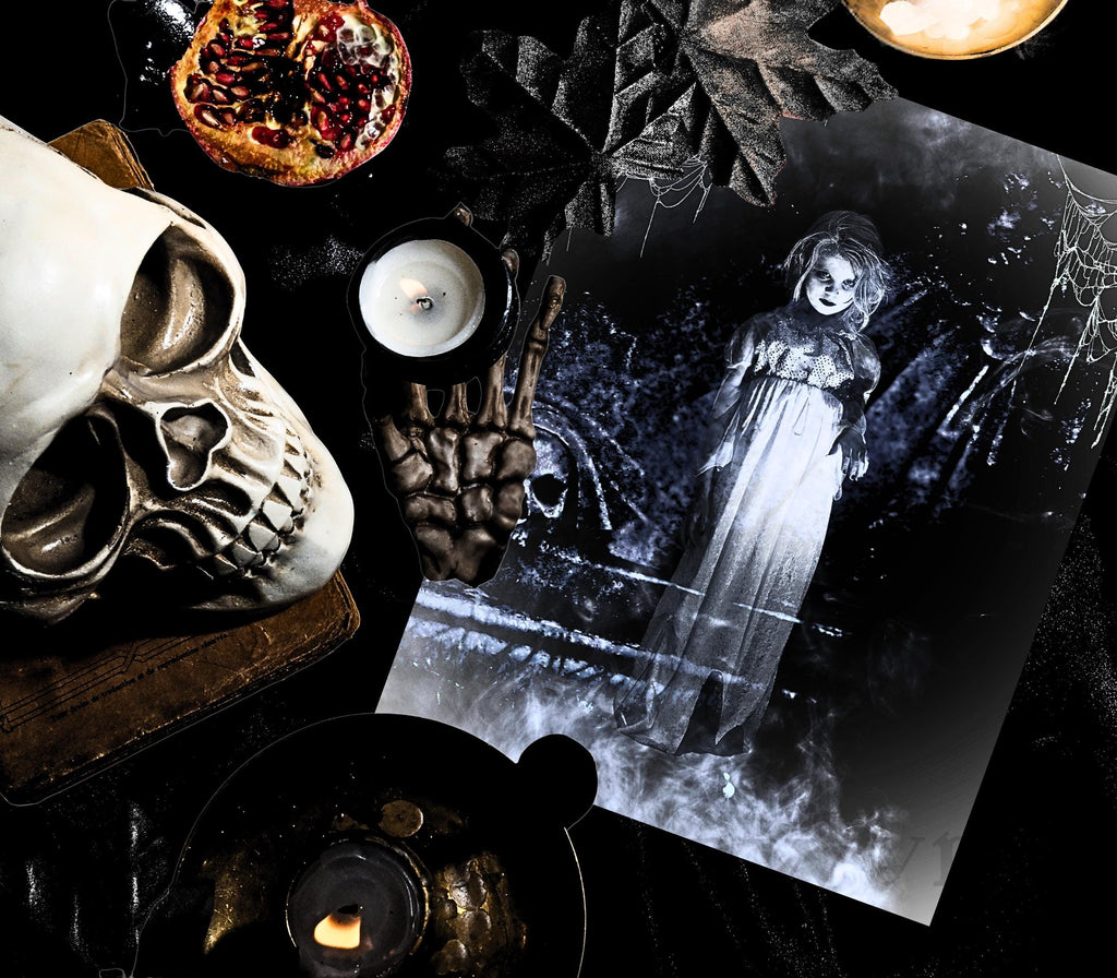 Haunted Doll Art Print: Eerie Gothic Halloween Decor