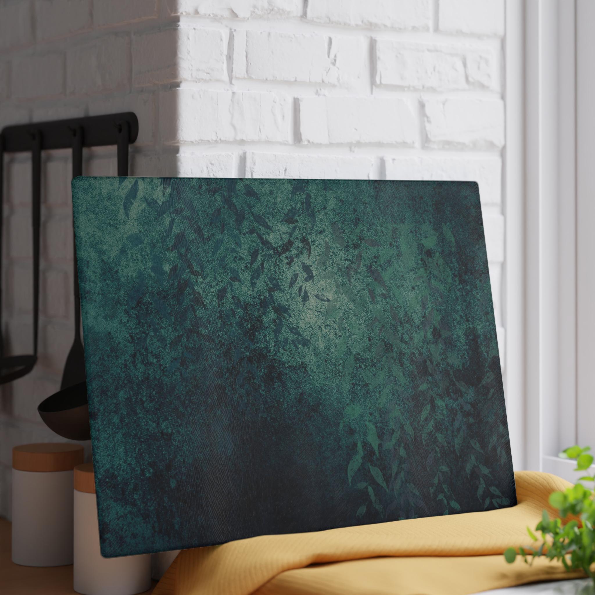 Botanical Glass Cutting Board: Elegant Kitchen Decor