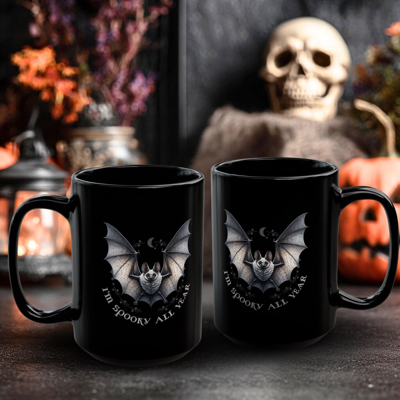 Cute Bat Ceramic Coffee Cup - A Fun Twist on Halloween Decor for Your Kitchen | Perfect for Halloween & Everyday Sipping