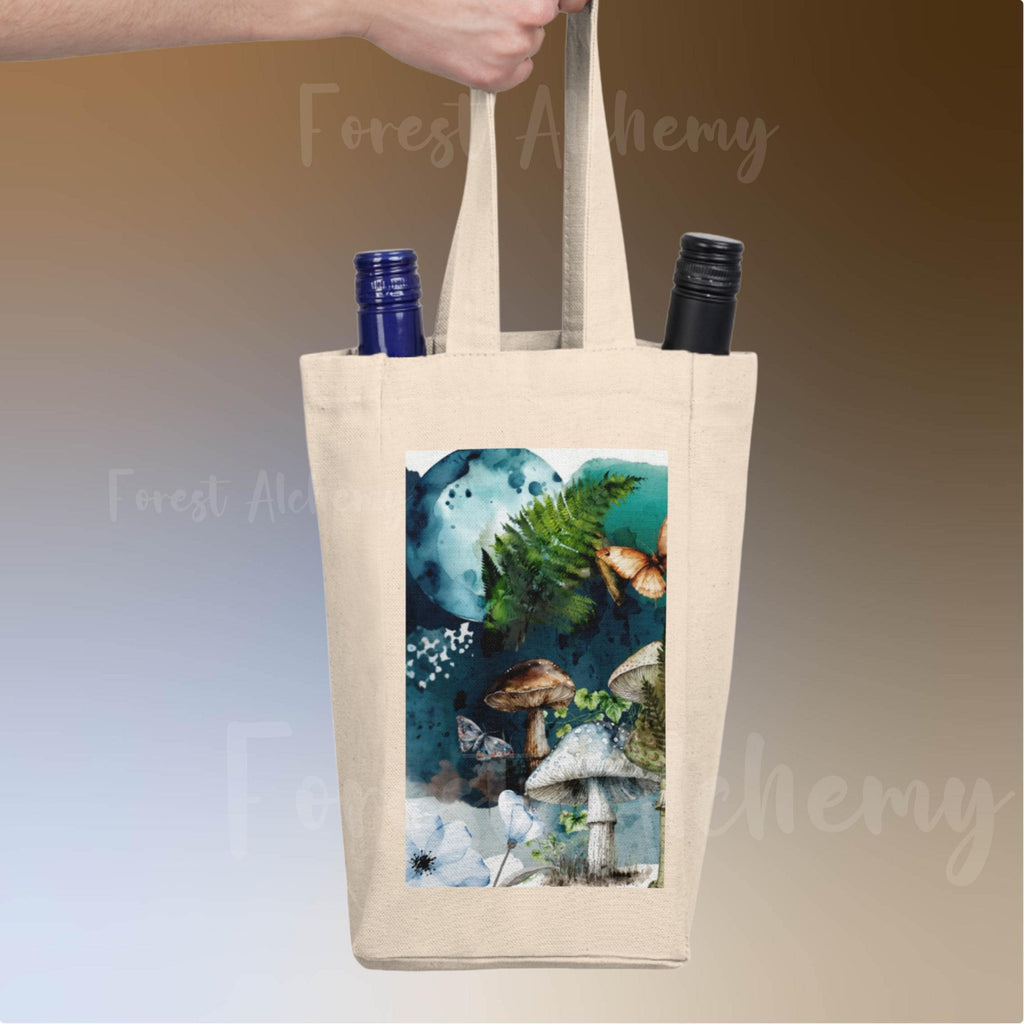 Mushroom Forest Wine Tote and Tumbler Set: Woodland Enthusiast Gift