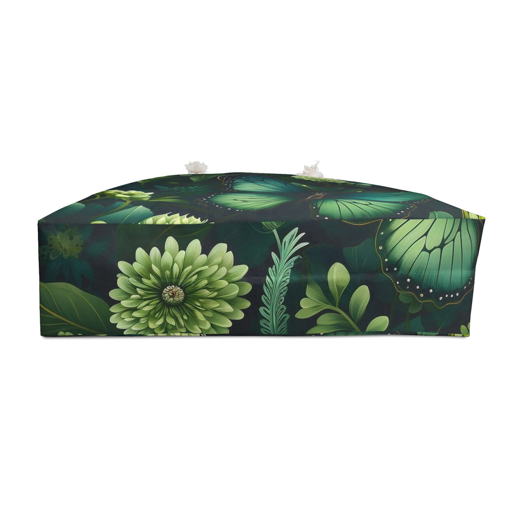 Botany of Wings Emerald Tote: Stylish Weekender Bag for trips and getaways. Spacious, nature-inspired, perfect for travel lovers!