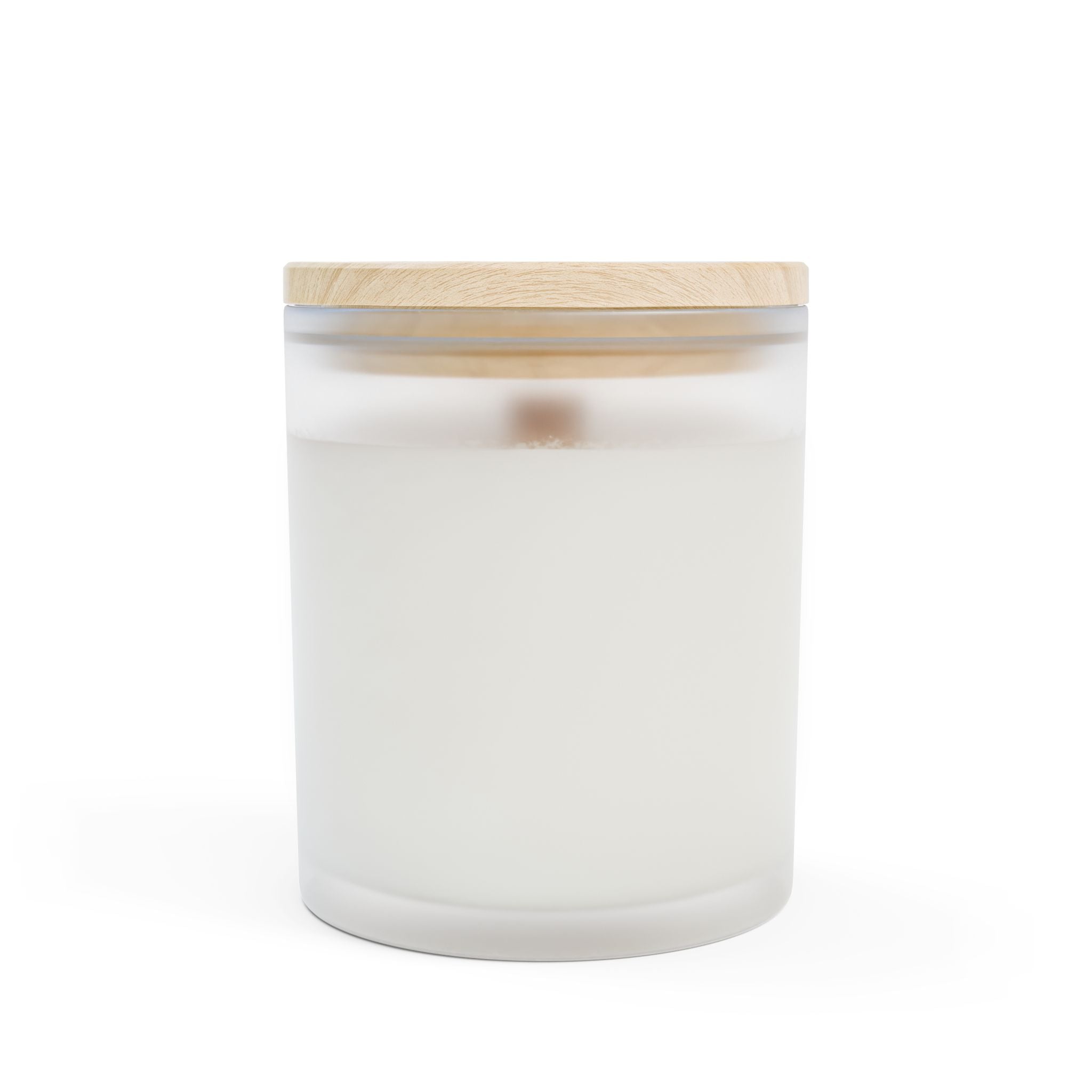 Frosted Glass Candle, 11oz - Oakmoss Ember Scented with Wooden Wick - Home Decor, Gift Ideas, Natural Soy Wax, Hand-Poured