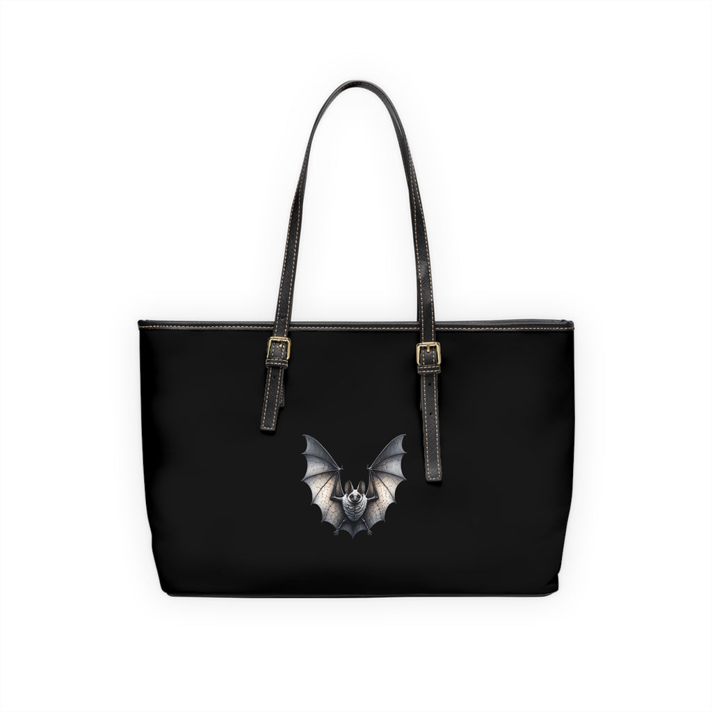 Shoulder Bag: Bat Illustration PU Leather  | Spooky Bat Design