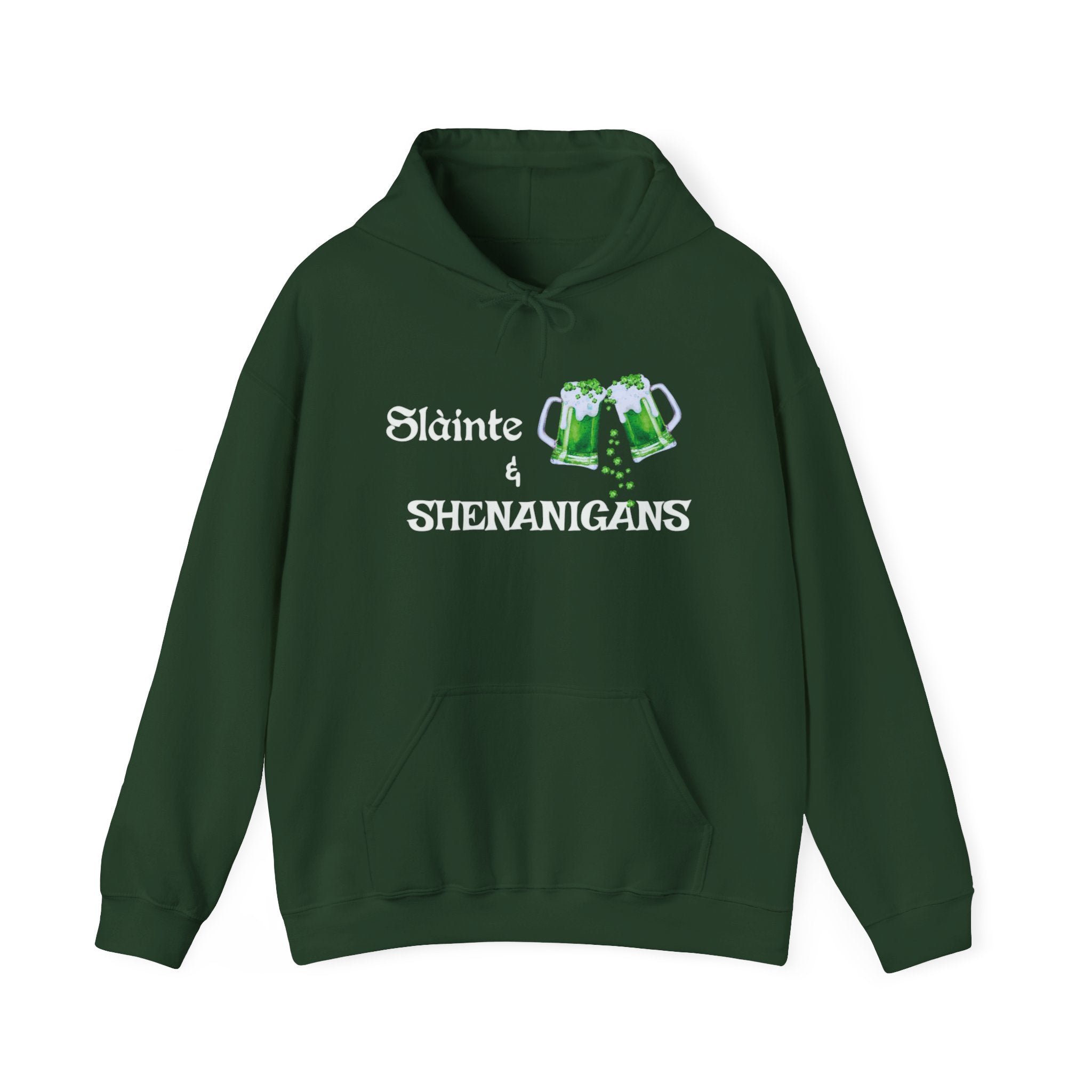 St. Patrick's Day Irish Slainte Unisex Hoodie - Green Shamrock Sweatshirt | Celtic Shenanigans Hoodie - Gaelic Cheers | St Patricks Day