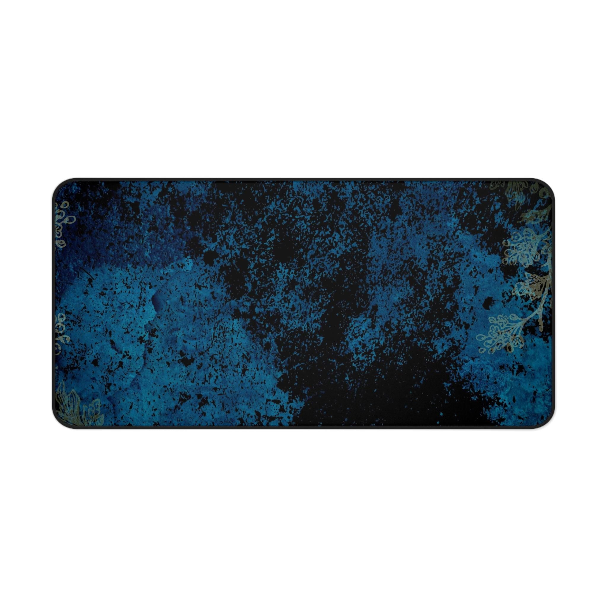 Blue Abstract Desk Mat: Stylish Workspace Accessory