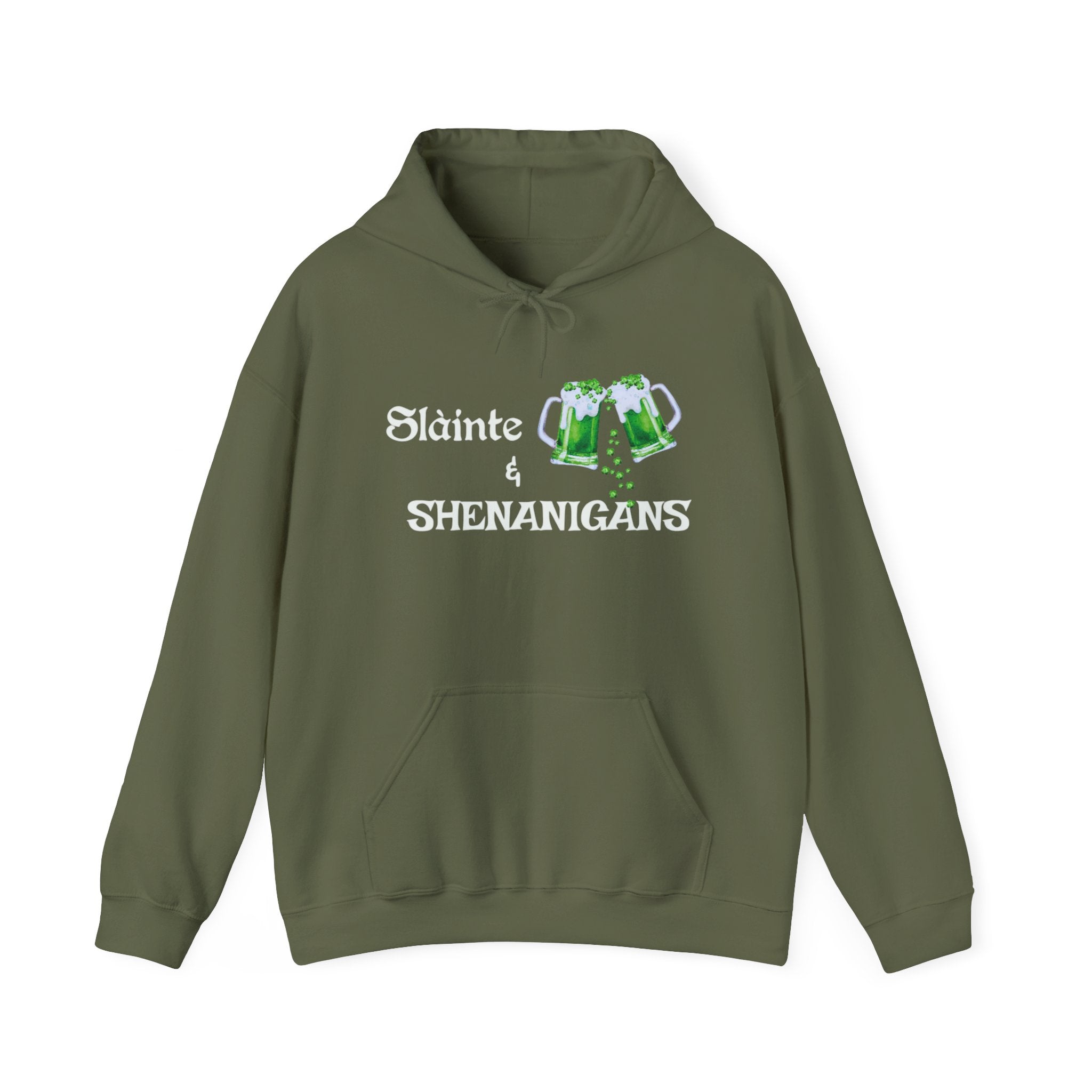 St. Patrick's Day Irish Slainte Unisex Hoodie - Green Shamrock Sweatshirt | Celtic Shenanigans Hoodie - Gaelic Cheers | St Patricks Day