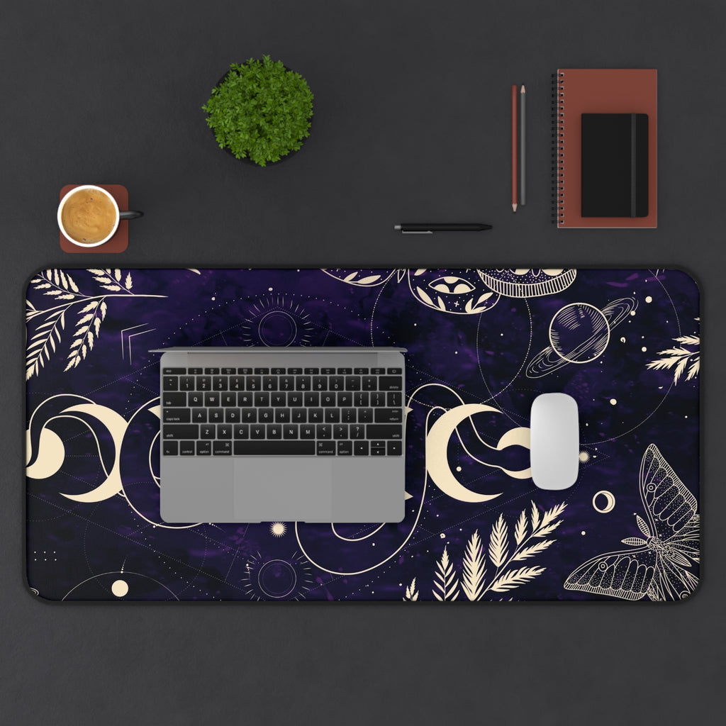 Cosmic Nature Desk Mat - Starry Landscape Mouse Pad, Astrology Gift, Office Decor, Aesthetic Home Office Accessories, Workspace Essential