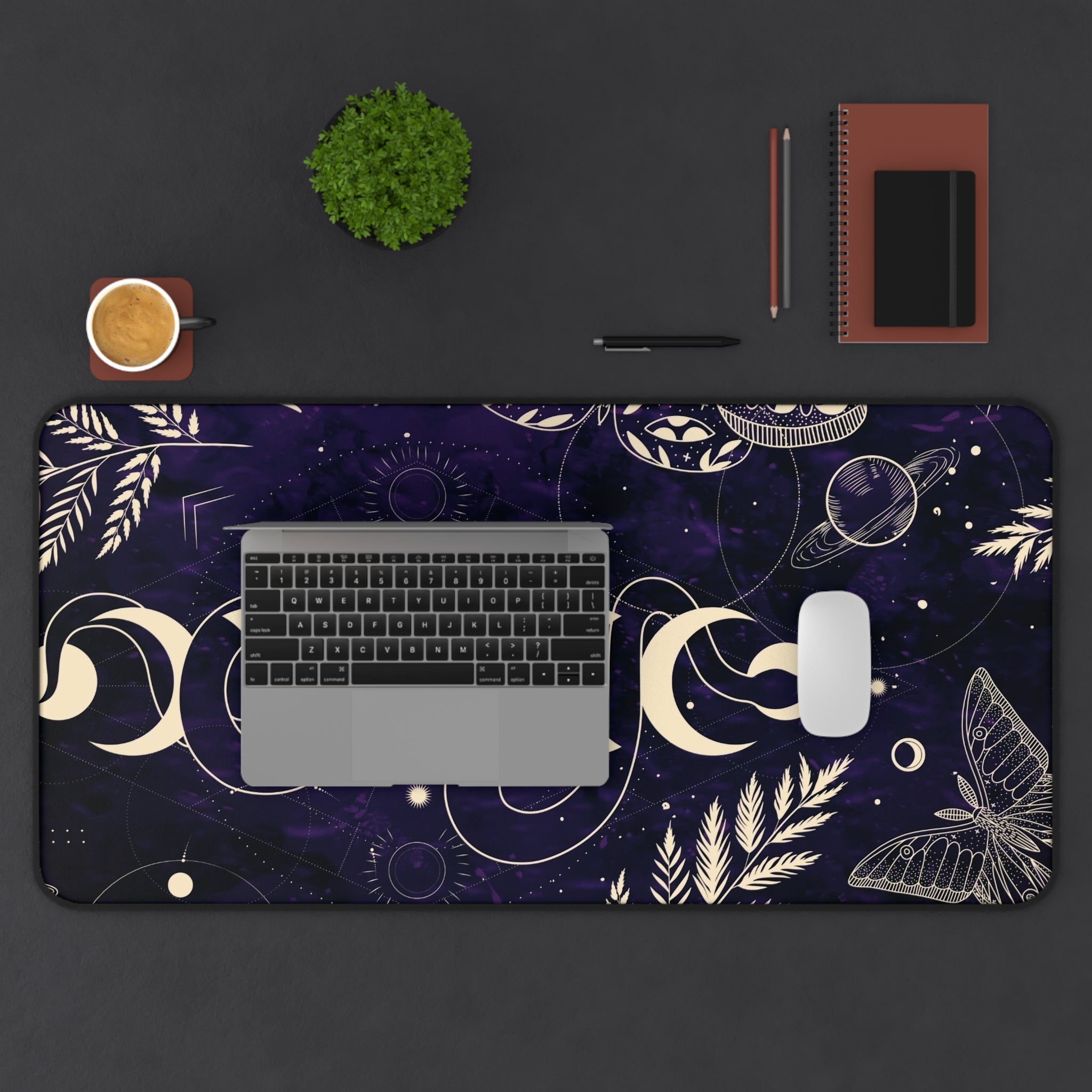 Cosmic Nature Desk Mat - Starry Landscape Mouse Pad, Astrology Gift, Office Decor, Aesthetic Home Office Accessories, Workspace Essential