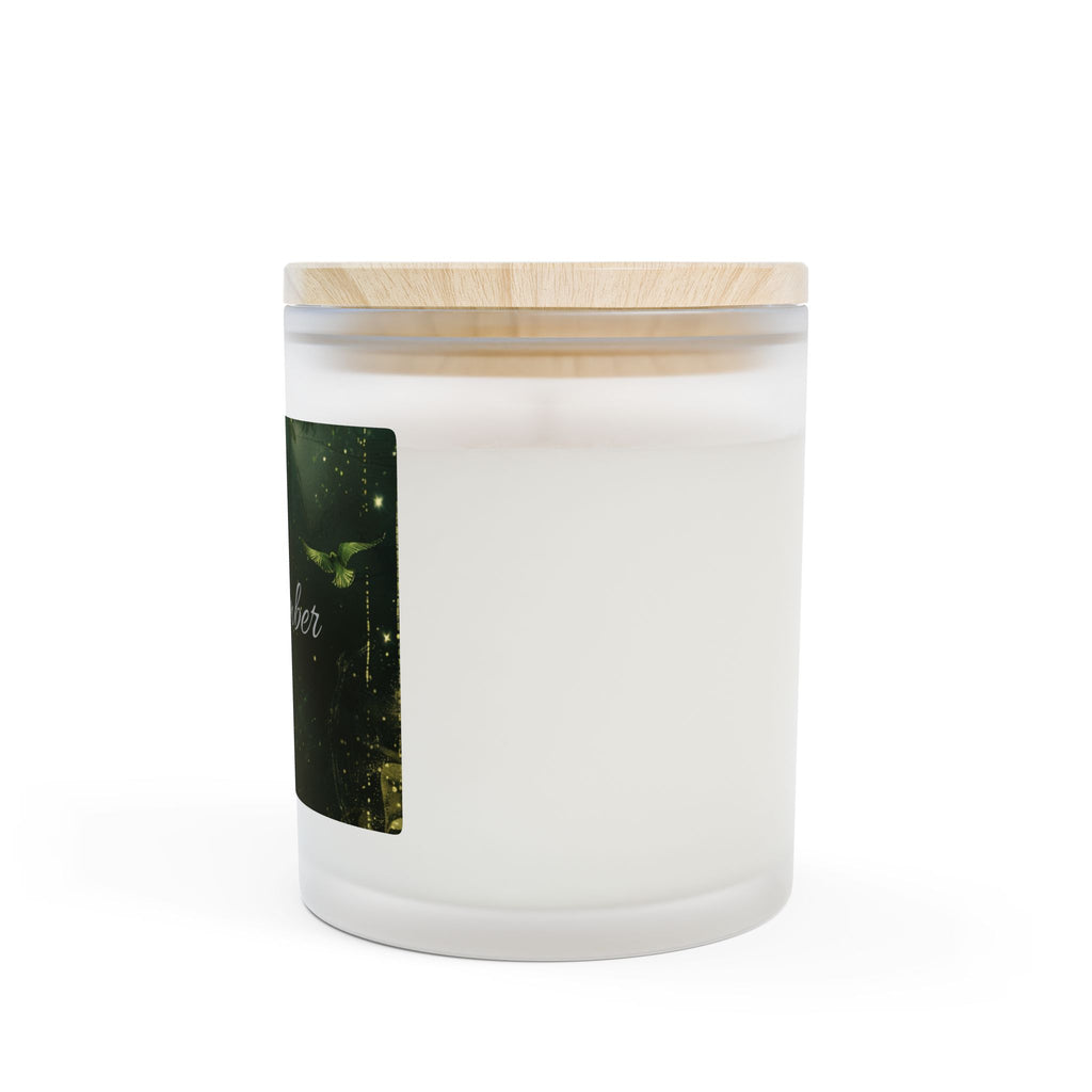 Frosted Glass Candle, 11oz - Oakmoss Ember Scented with Wooden Wick - Home Decor, Gift Ideas, Natural Soy Wax, Hand-Poured