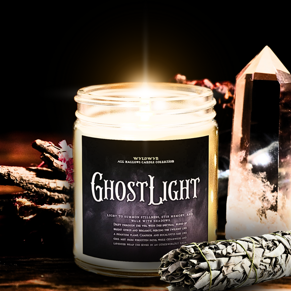GhostLight Coconut Apricot Lavender Scented Candle — (9oz)