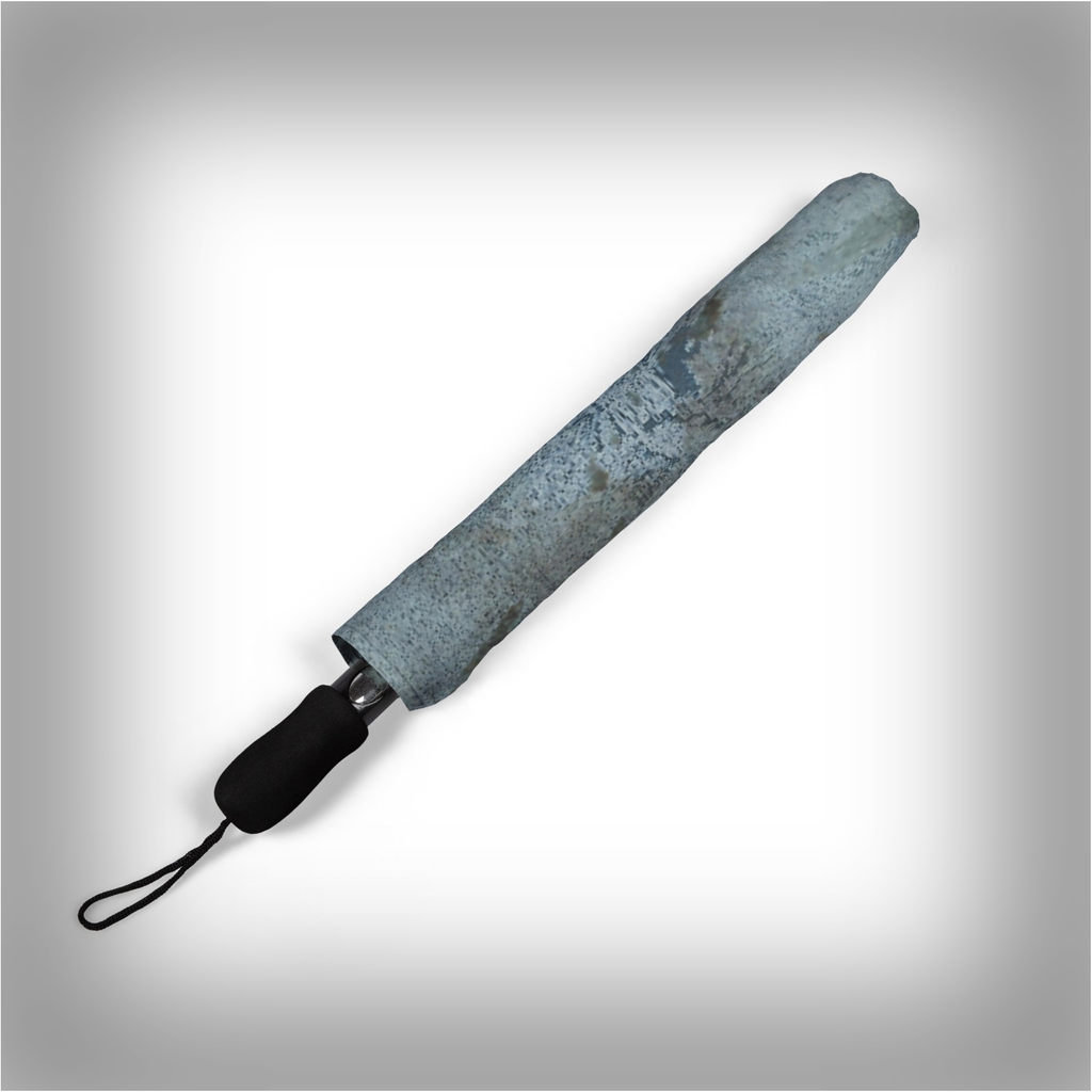 Rustic Patina Foldable Umbrella — Compact Semi-Automatic Rain Shield