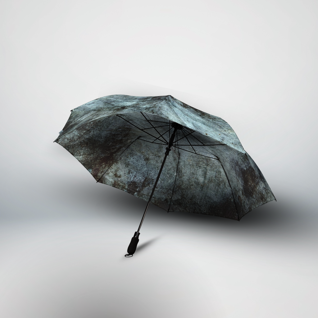 Rustic Patina Foldable Umbrella — Compact Semi-Automatic Rain Shield