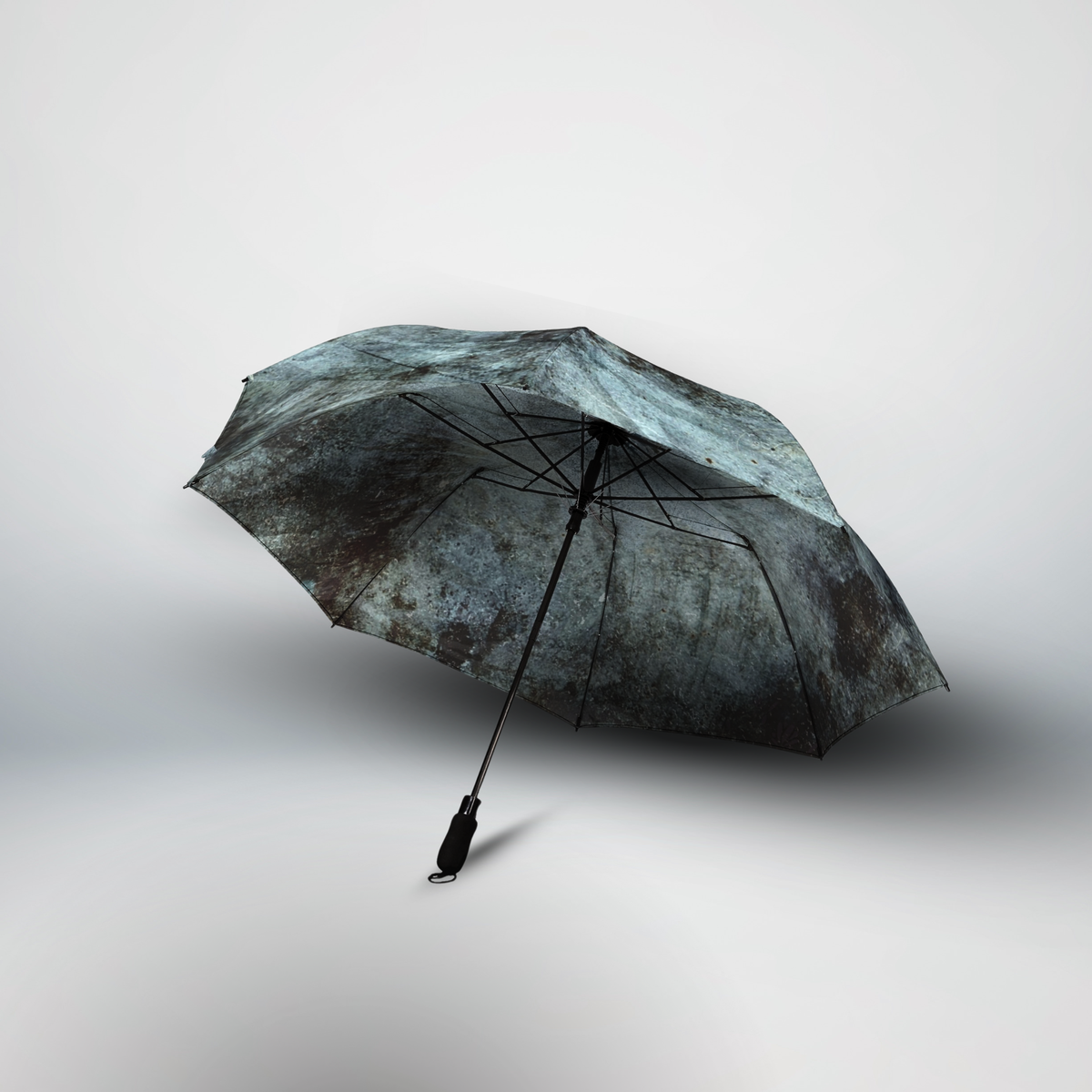 Rustic Patina Foldable Umbrella — Compact Semi-Automatic Rain Shield