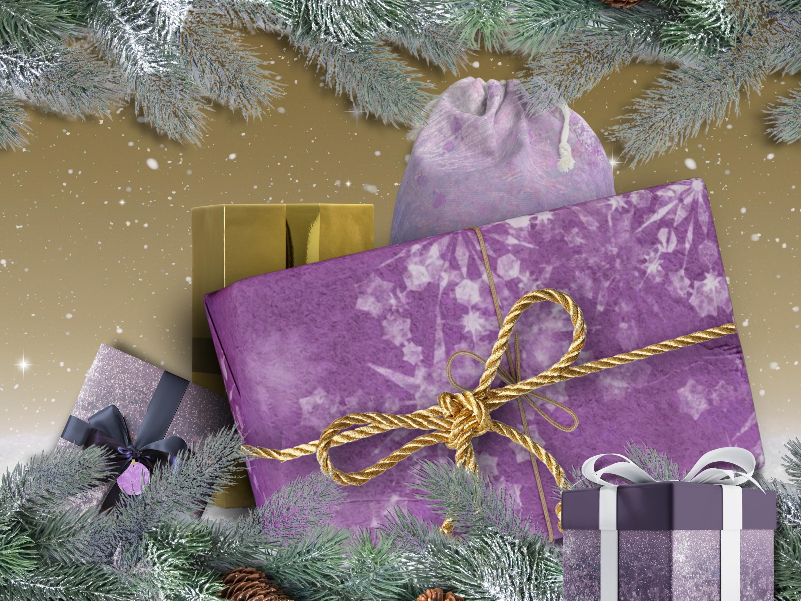 Whimsical Purple Snowflake Wrapping Paper, Holiday Gift Wrap, Seasonal Packaging, Winter Celebration Decor, Birthday, Christmas Wrap
