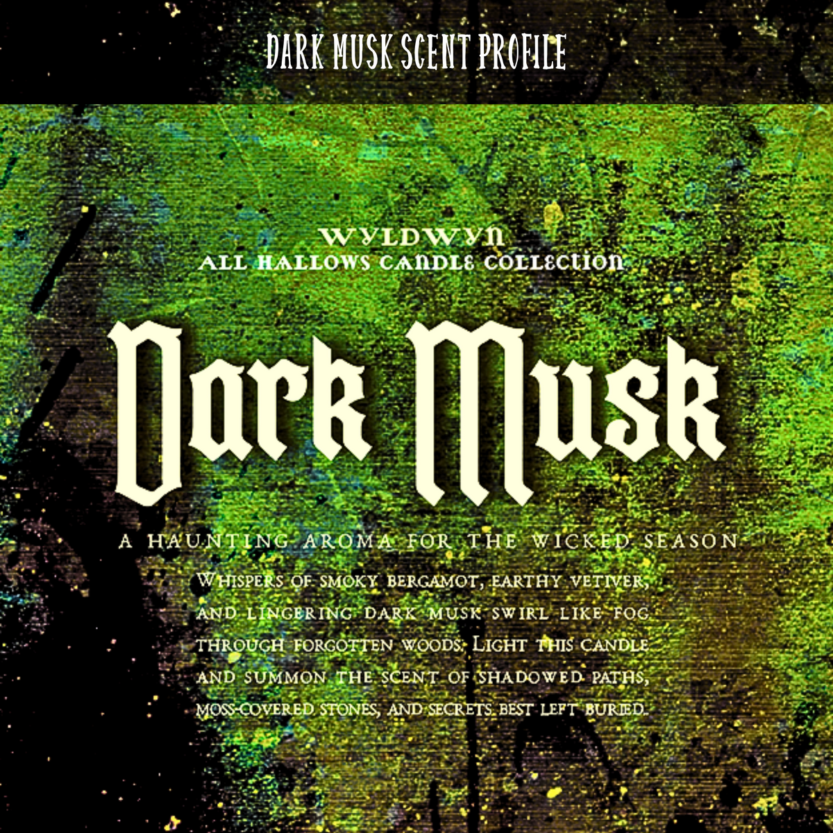 Scented Candle: Dark Musk, part of the All Hallows Candle Collection, 9 oz Coconut Apricot Wax