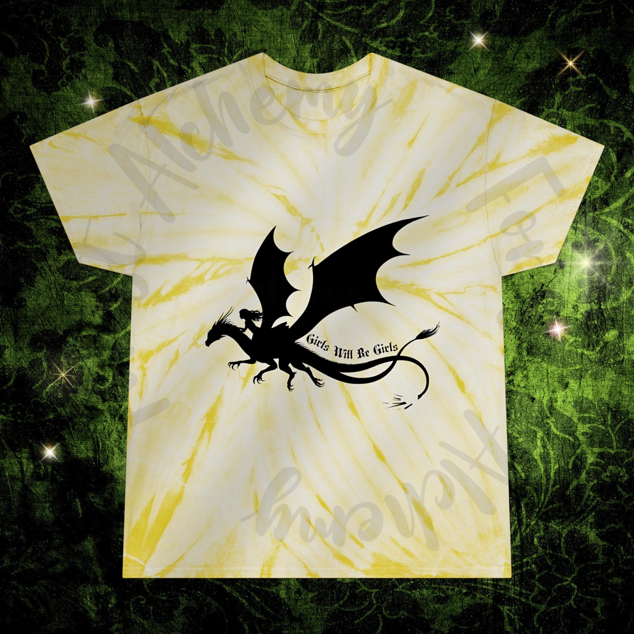 Girls Will Be Girls Dragon Rider T-Shirt – Feminist Fantasy Tee, Strong Girl Graphic, Empowerment Gift for Women & Teens