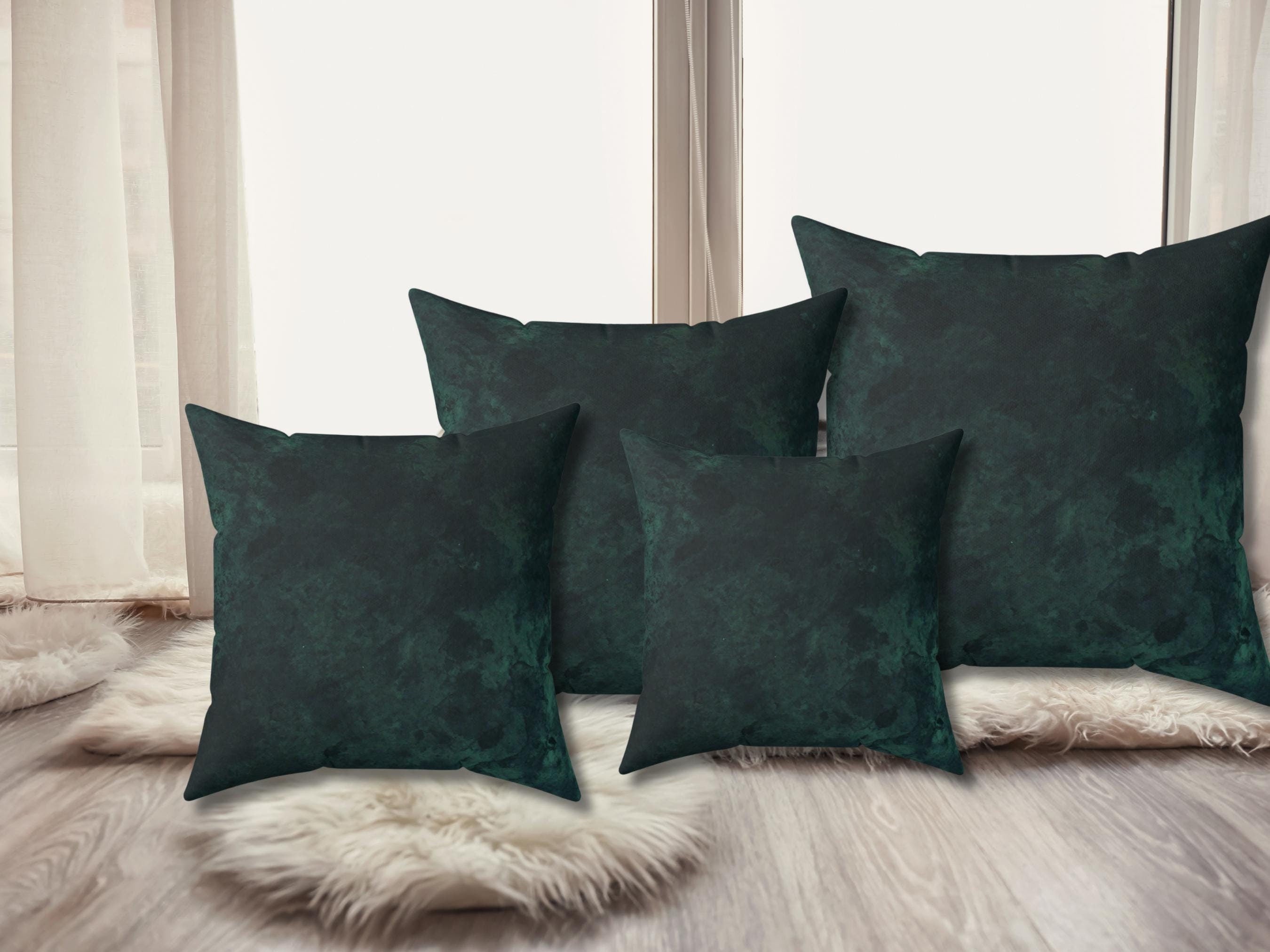 Dark Moss Faux Suede Pillow: Forest Vibes Home Decor
