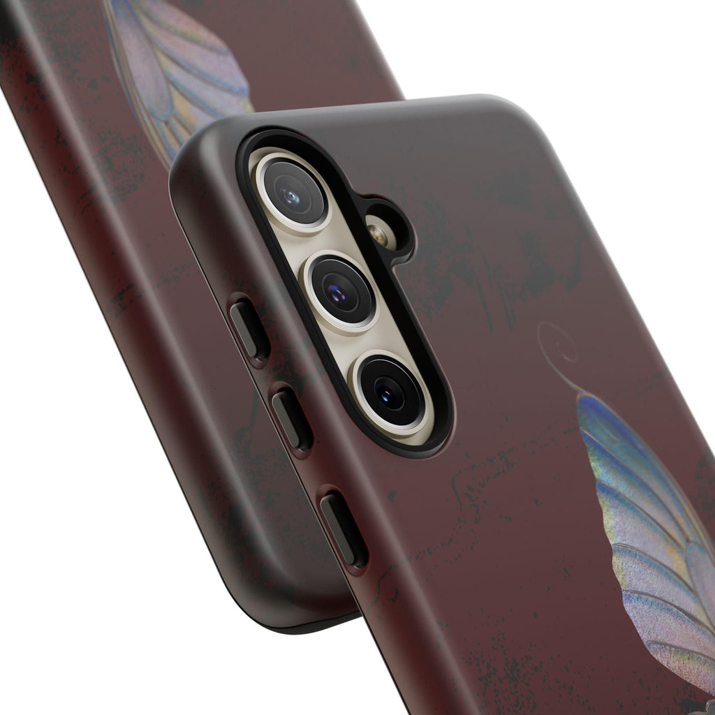 Butterfly Burgundy Tough Case Phone Case, Custom Phone Cover for iPhone Samsung Galaxy Google Pixel, Double Layer Protection
