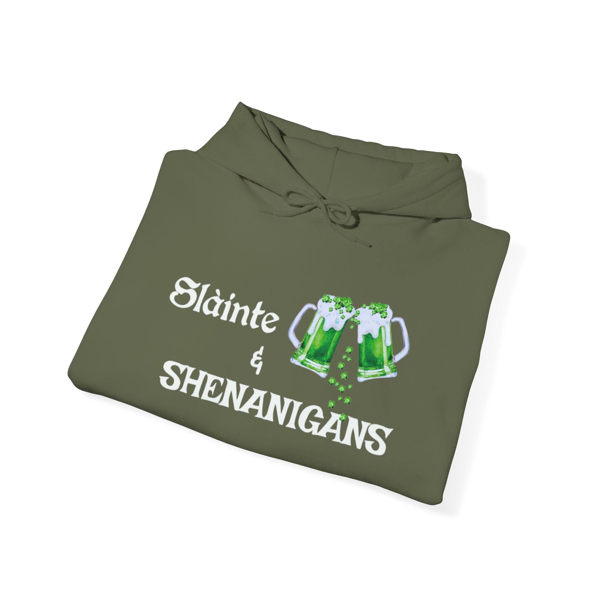 St. Patrick's Day Irish Slainte Unisex Hoodie - Green Shamrock Sweatshirt | Celtic Shenanigans Hoodie - Gaelic Cheers | St Patricks Day