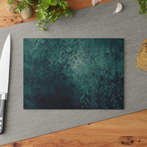 Botanical Glass Cutting Board: Elegant Kitchen Decor