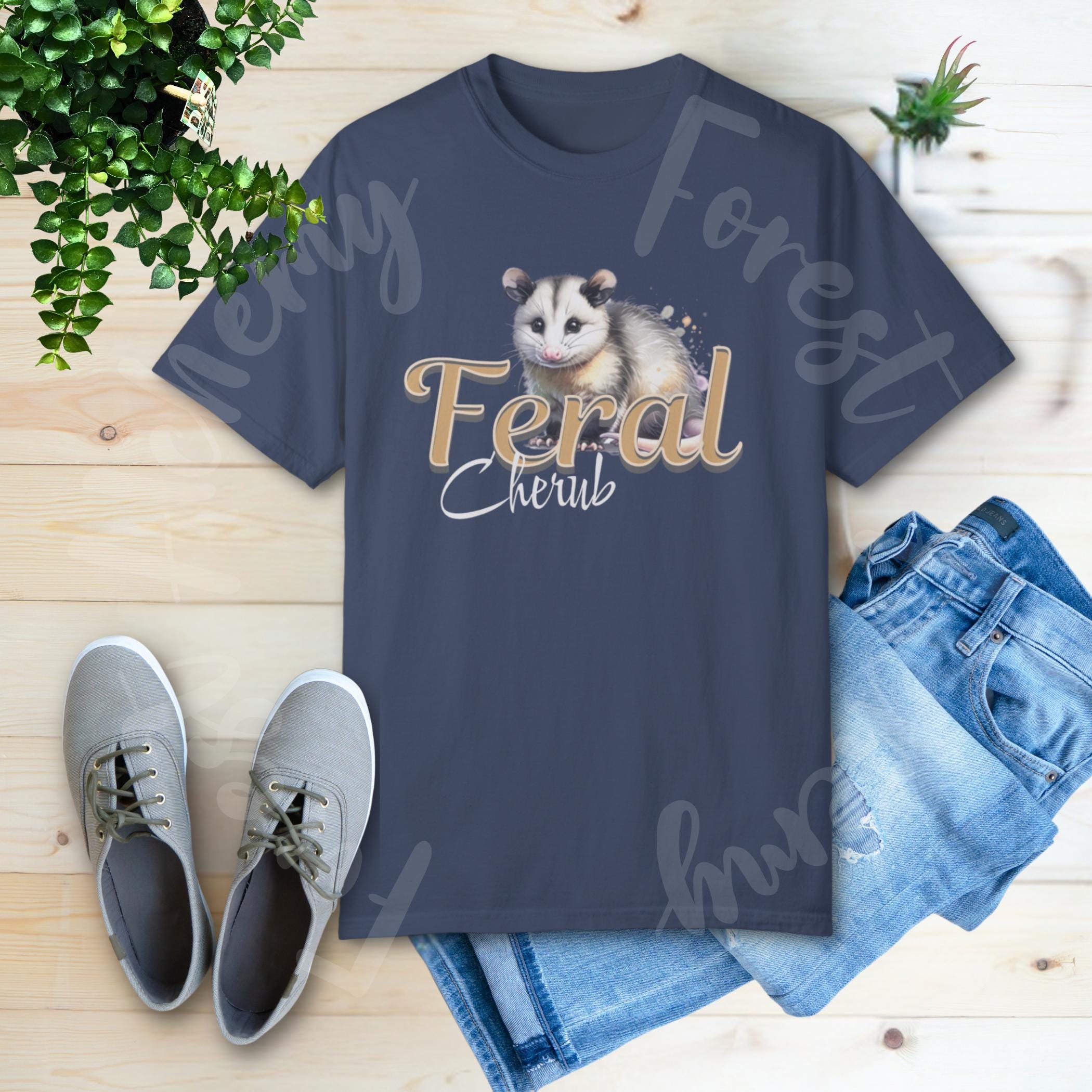 Feral Cherub Opossum Tee: Unique Wildlife Lover Gift