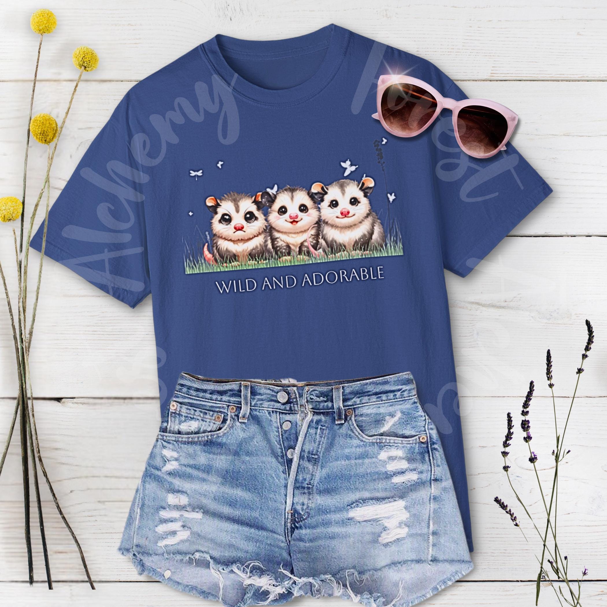 Opossum Joey Trio Tee: Wild Animal Graphic Shirt