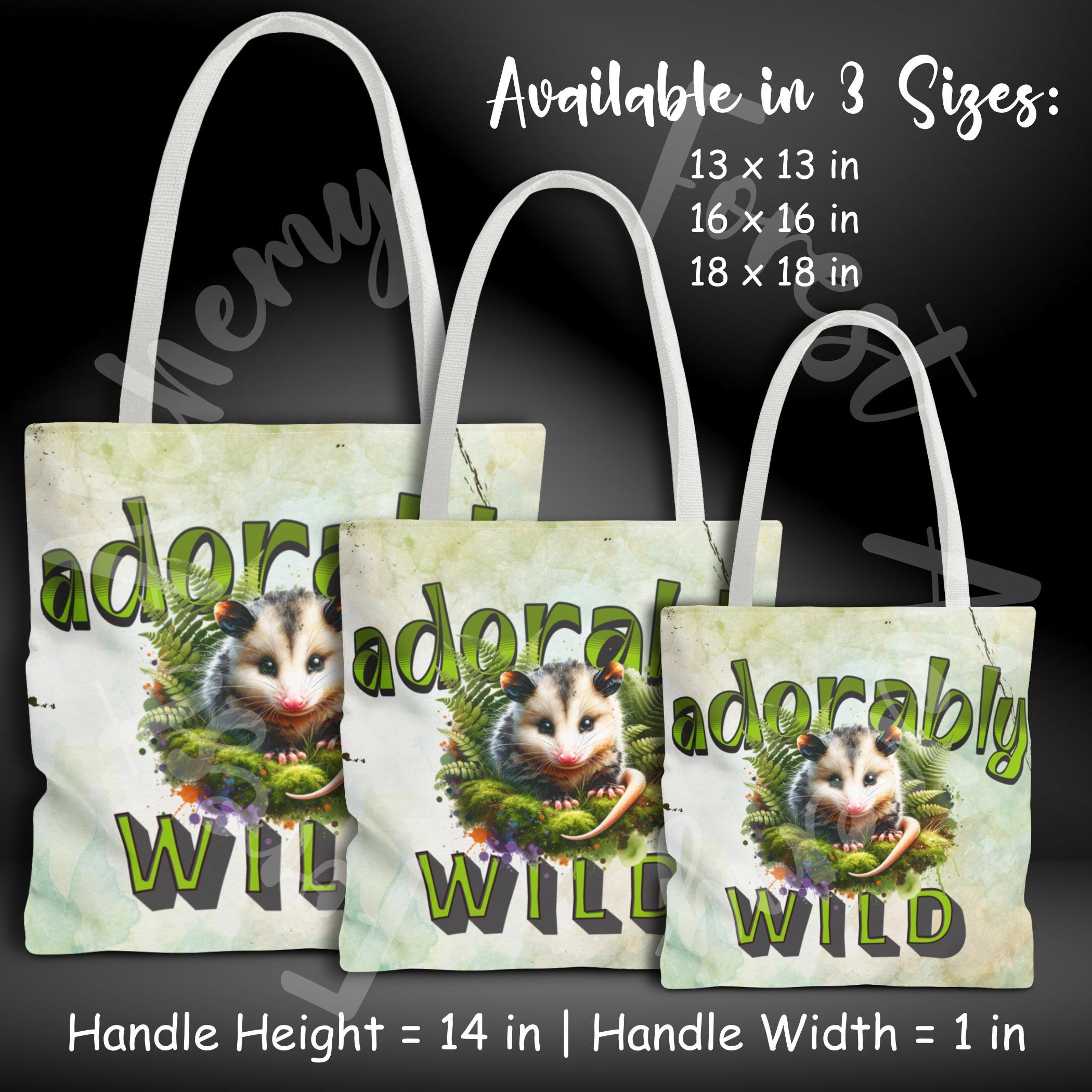 Opossum Tote Bag: Adorably Wild Moss & Fern Design