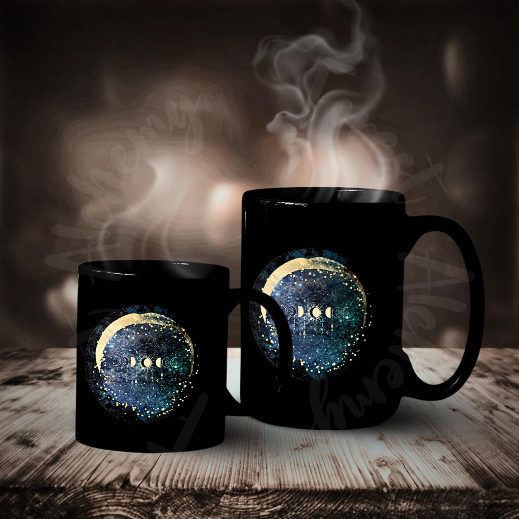 Moon Phases Coffee Mug: Celestial Astronomy Gift