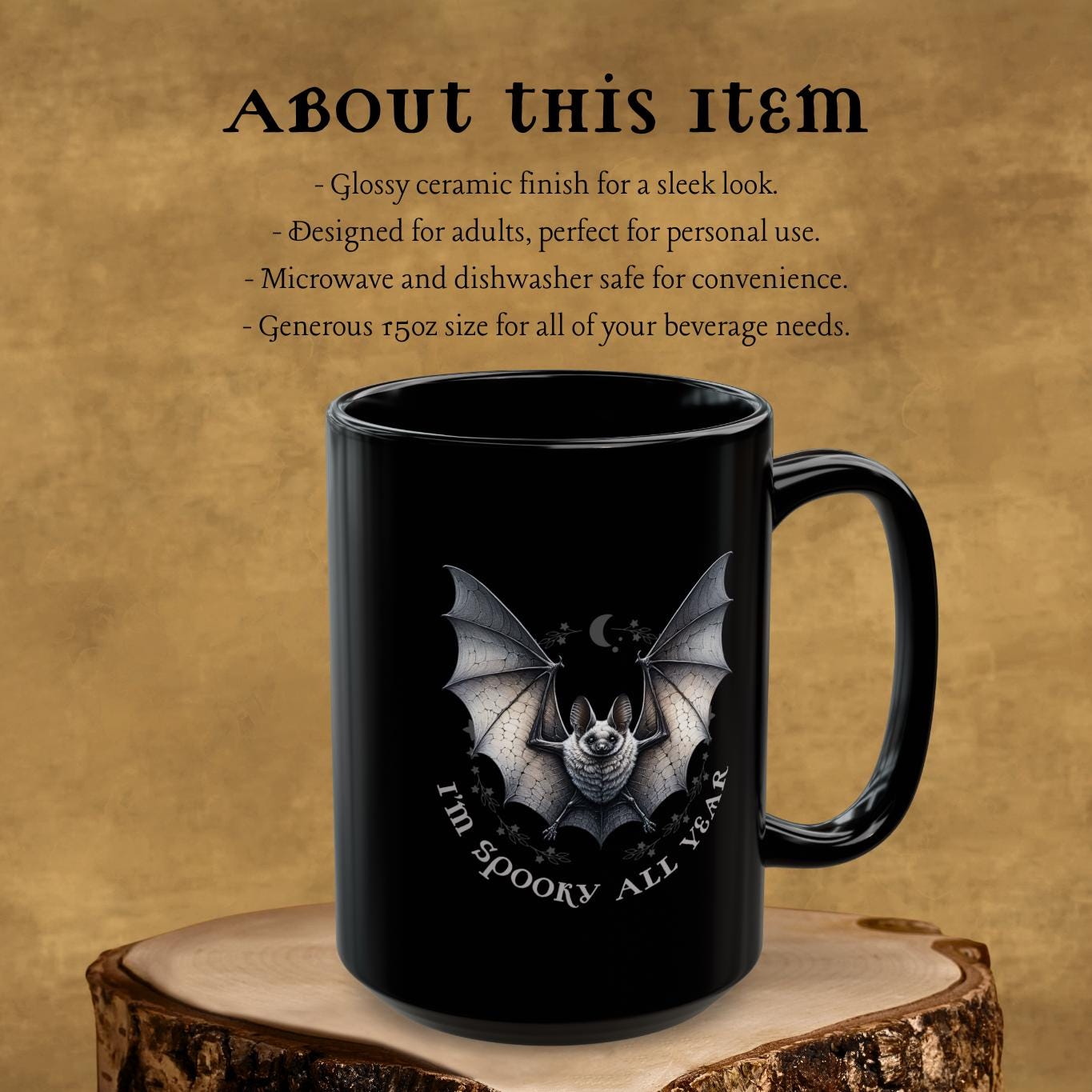 Cute Bat Ceramic Coffee Cup - A Fun Twist on Halloween Decor for Your Kitchen | Perfect for Halloween & Everyday Sipping