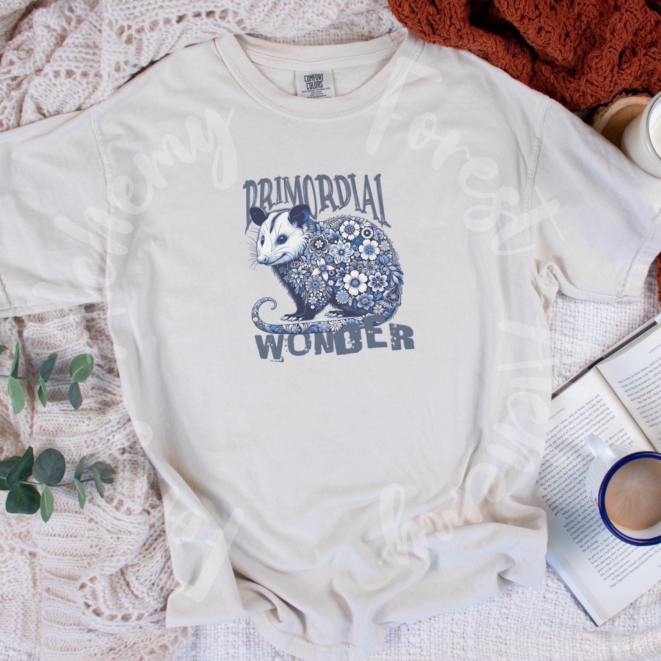 Opossum T-Shirt: Whimsical Wildlife Graphic, Garment-Dyed Comfort Colors Tee