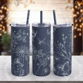 Floral Matte Skinny Tumbler: Eco-Friendly 20 oz Travel Cup