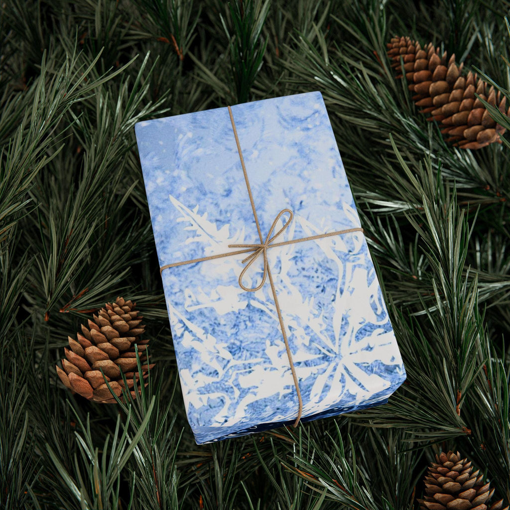 Snowflake Wrapping Paper | Winter Gift Wrap, Holiday Present, NYE Decorations, Handmade Gift Cover, Seasonal Styling