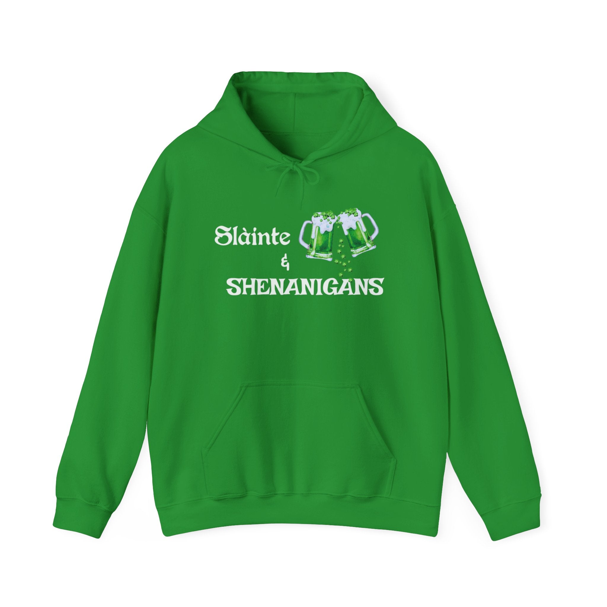 St. Patrick's Day Irish Slainte Unisex Hoodie - Green Shamrock Sweatshirt | Celtic Shenanigans Hoodie - Gaelic Cheers | St Patricks Day