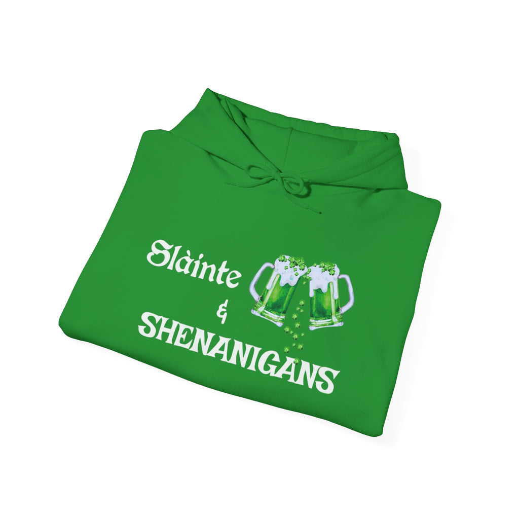 St. Patrick's Day Irish Slainte Unisex Hoodie - Green Shamrock Sweatshirt | Celtic Shenanigans Hoodie - Gaelic Cheers | St Patricks Day