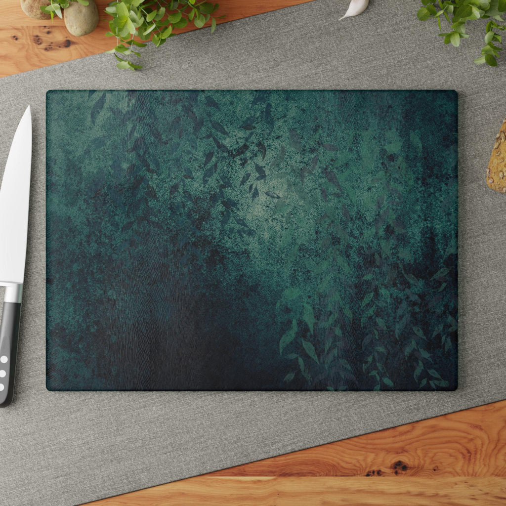 Botanical Glass Cutting Board: Elegant Kitchen Decor