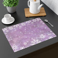 Winter Wonderland Placemat, 1pc - Iced Plum Snowflake Holiday Table Decor, Christmas Dining Mat, Festive Table Setting, Winter Home Decor,