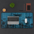 Dragonfly & Mushroom Forest Desk Mat — Blue Nature Mouse Pad
