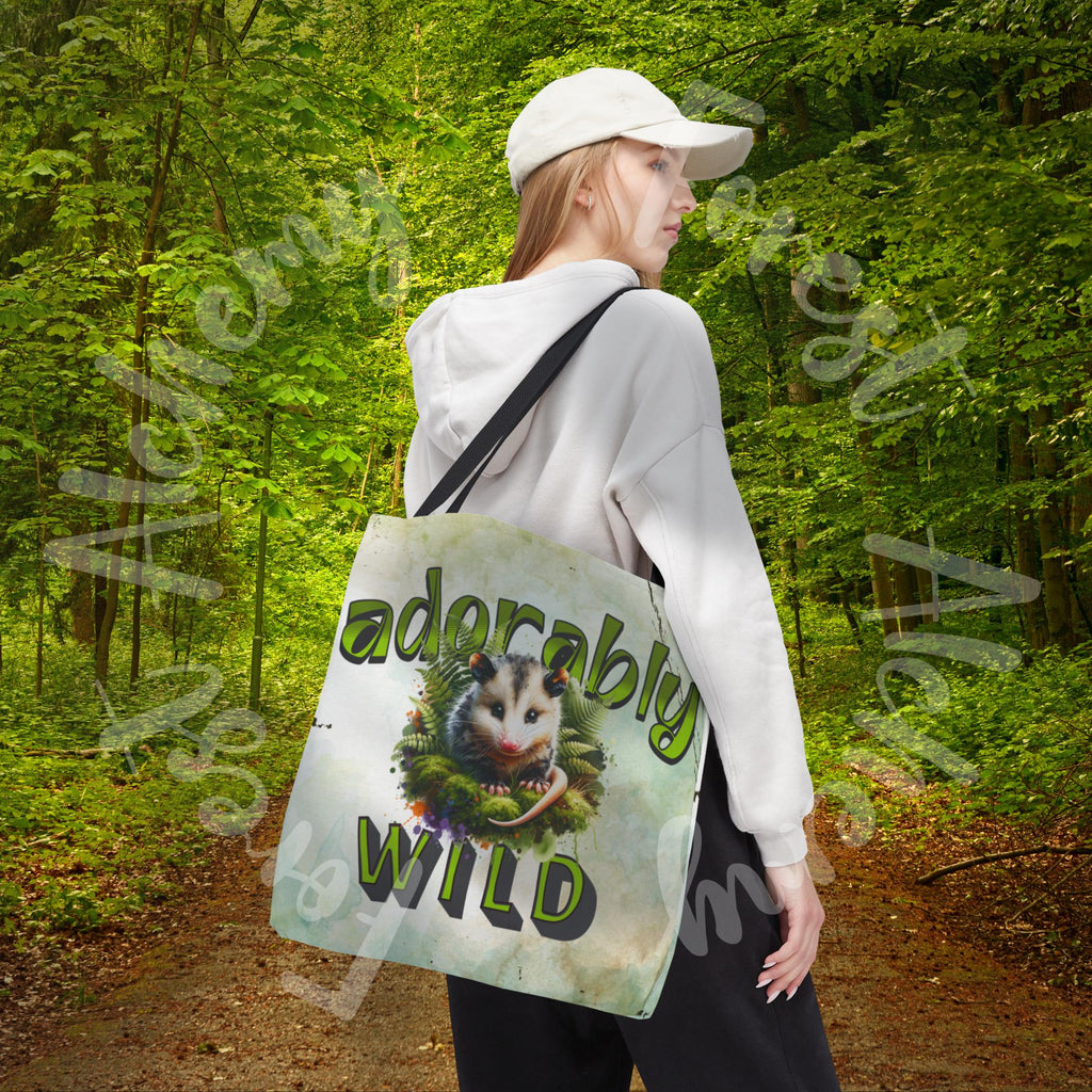 Opossum Tote Bag: Adorably Wild Moss & Fern Design
