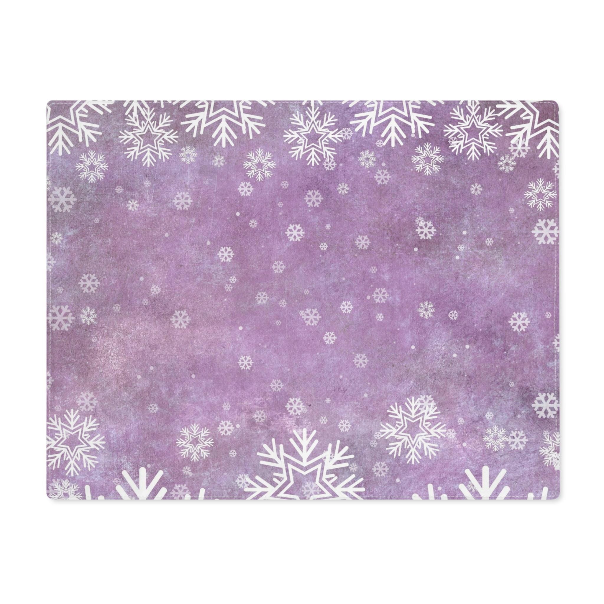 Winter Wonderland Placemat, 1pc - Iced Plum Snowflake Holiday Table Decor, Christmas Dining Mat, Festive Table Setting, Winter Home Decor,