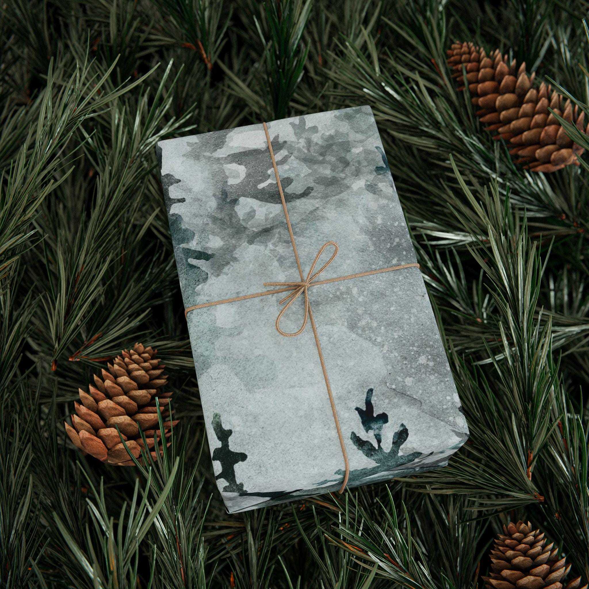 Nature-Inspired Wrapping Paper, Eco-Friendly Gift Wrap for Holidays, Forest Theme, Perfect for Any Occasion, Greenery Decor