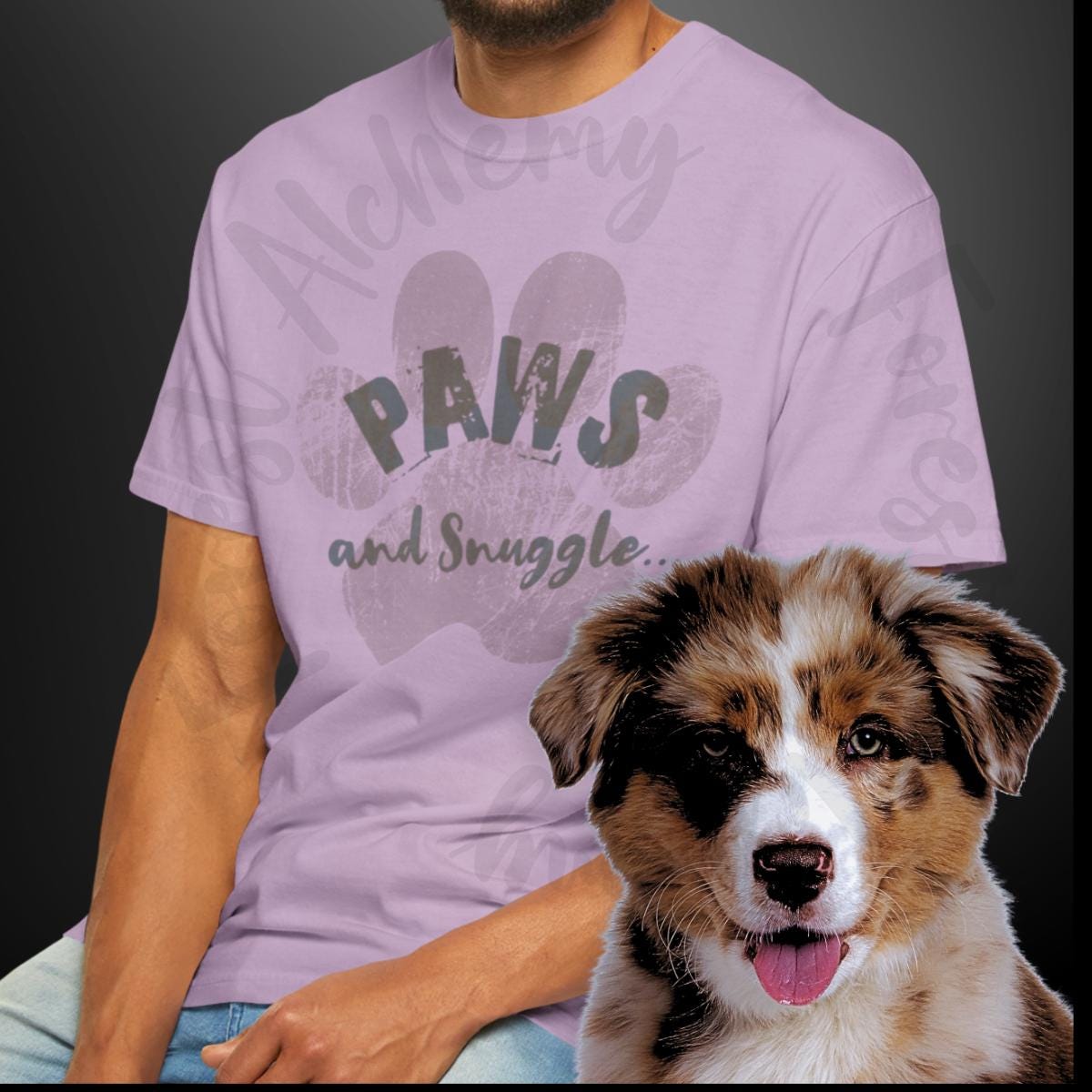 Paws and Snuggle Comfort Colors T-shirt: Pet Lover Gift