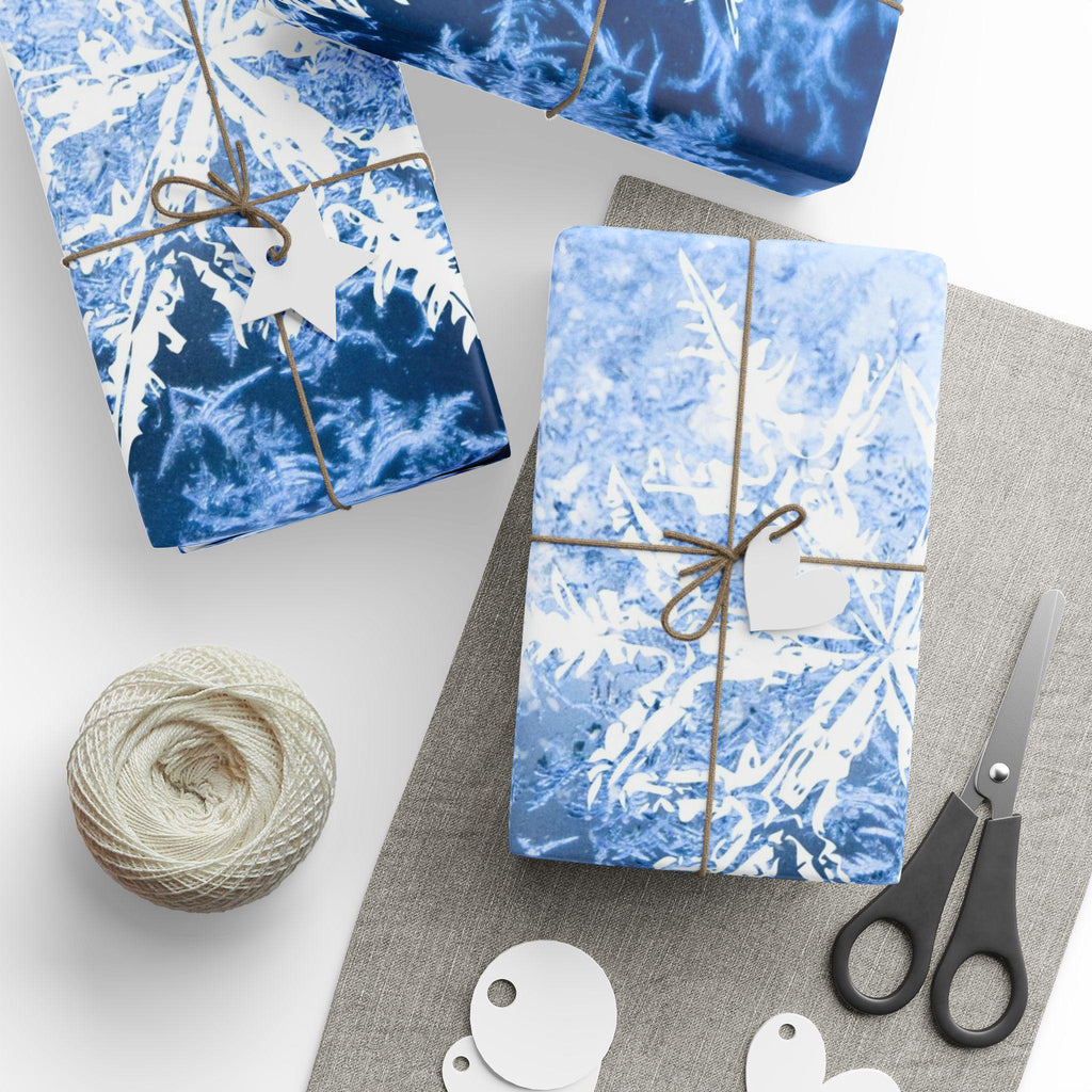 Snowflake Wrapping Paper | Winter Gift Wrap, Holiday Present, NYE Decorations, Handmade Gift Cover, Seasonal Styling