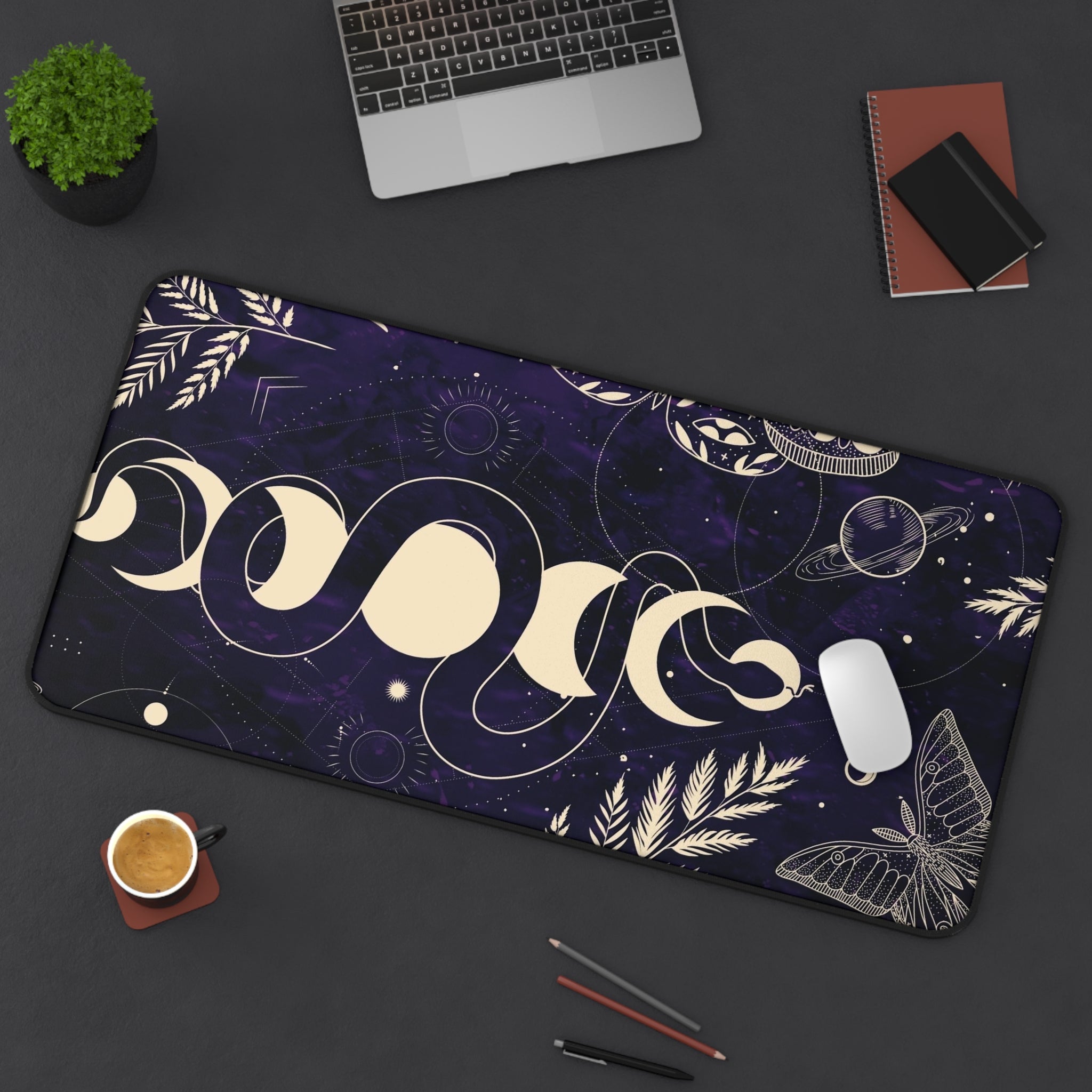 Cosmic Nature Desk Mat - Starry Landscape Mouse Pad, Astrology Gift, Office Decor, Aesthetic Home Office Accessories, Workspace Essential