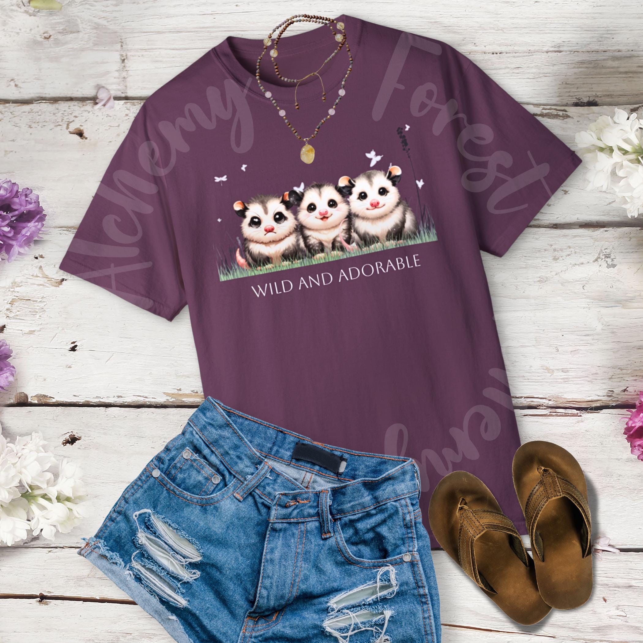 Opossum Joey Trio Tee: Wild Animal Graphic Shirt