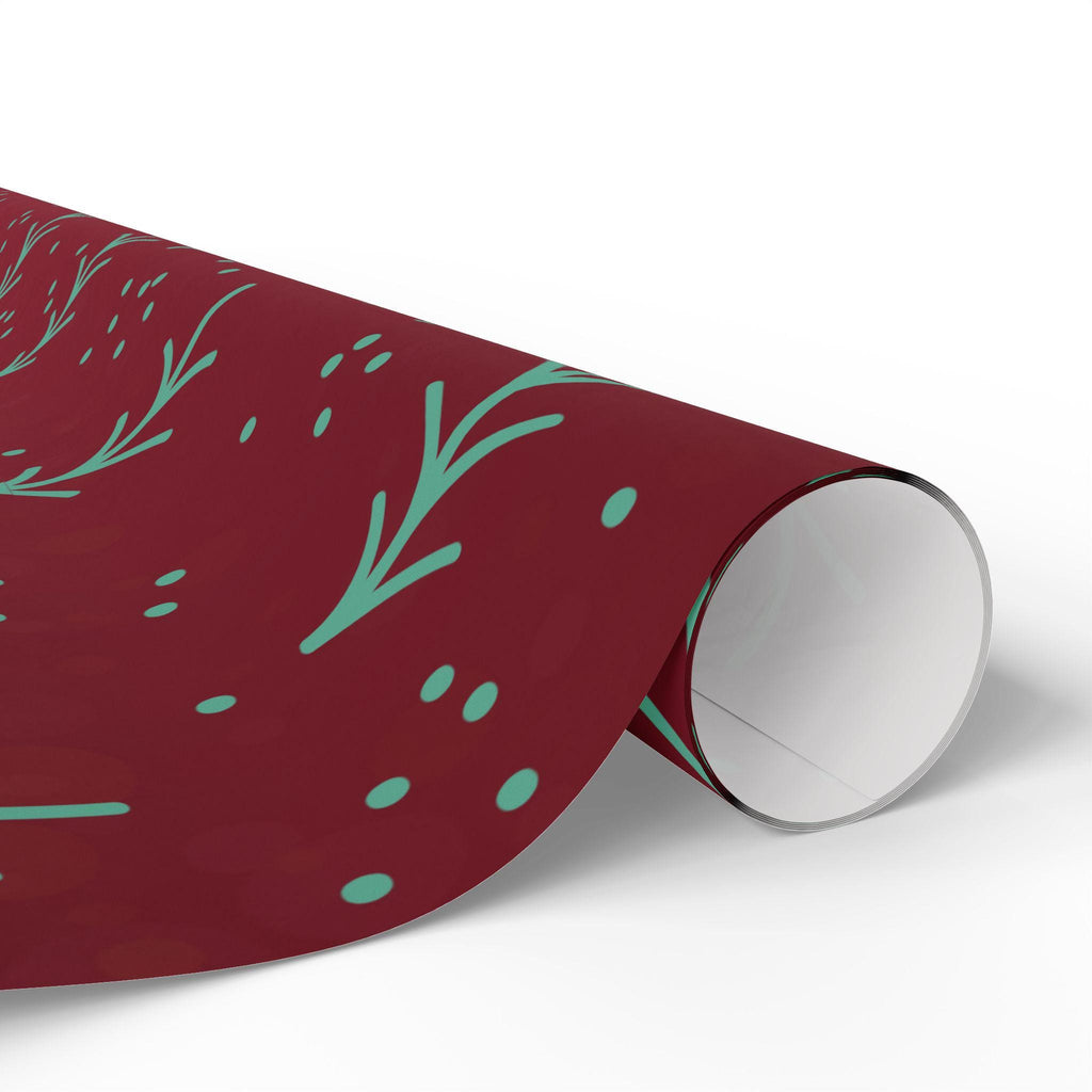 Elegant Christmas Tree Wrapping Paper in Deep Berry Hue – Add a Touch of Sophistication to Your Holiday Gift-giving