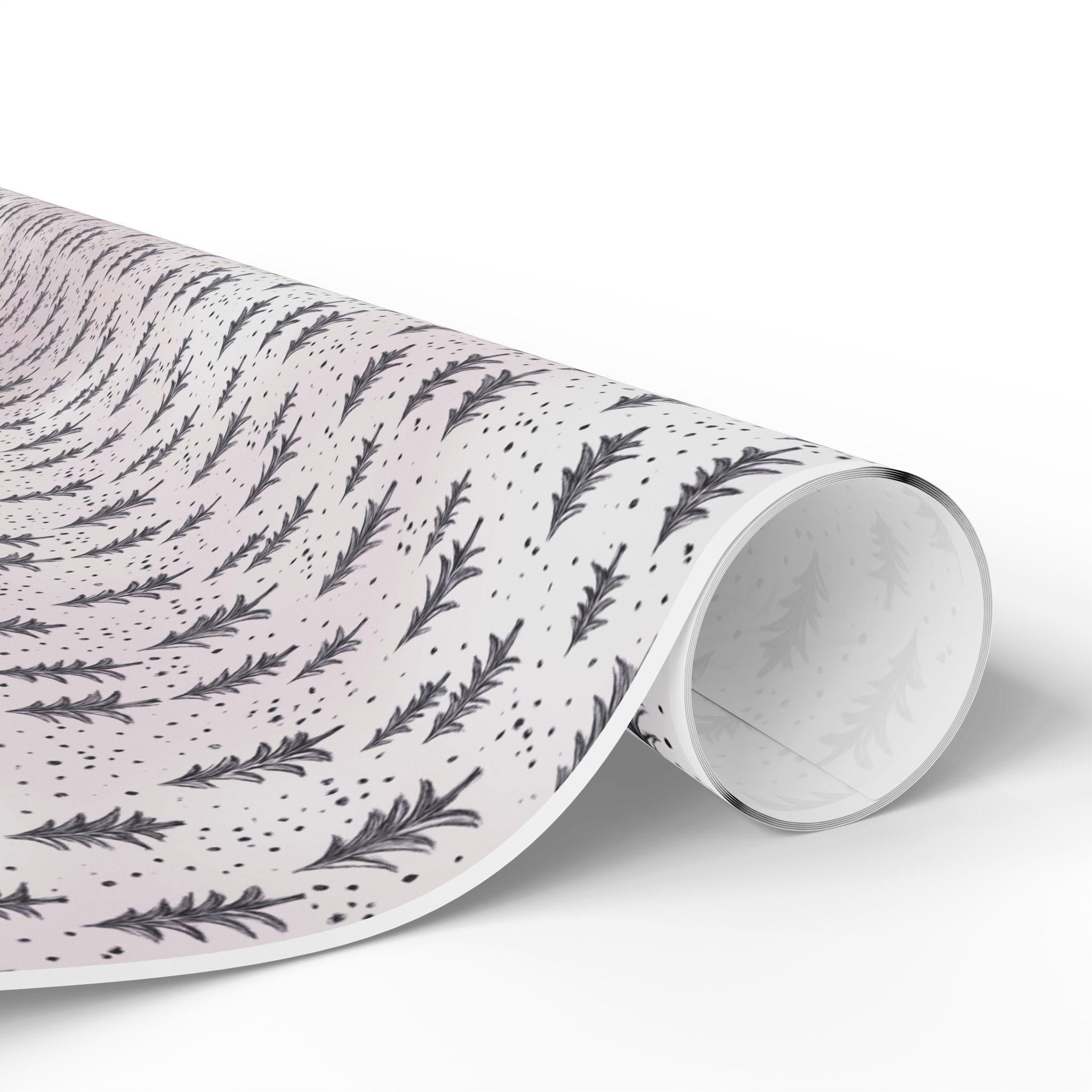 Etched Christmas Tree Pattern Wrapping paper |  Blush Watercolor Wrapping Paper