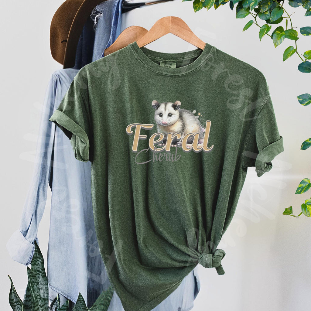 Feral Cherub Opossum Tee: Unique Wildlife Lover Gift
