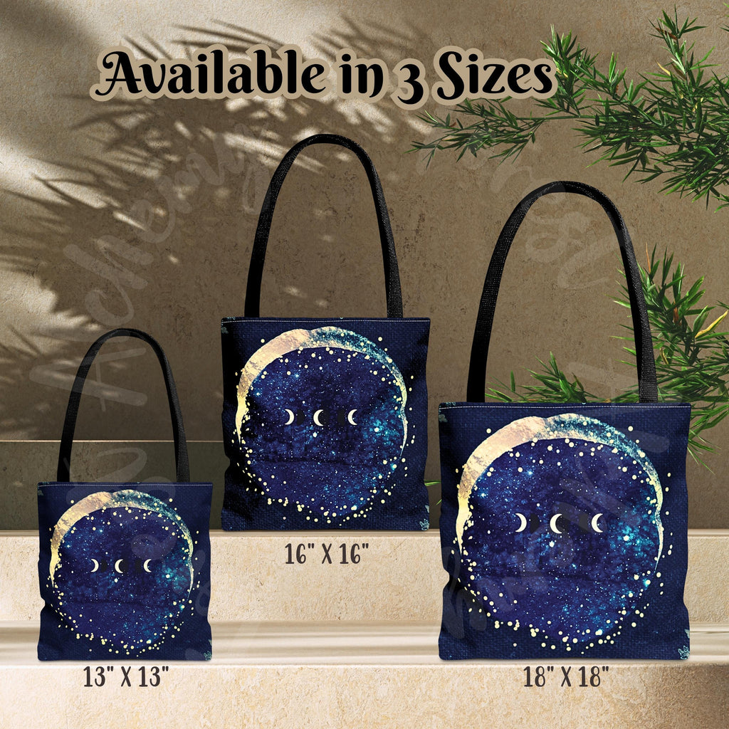 Celestial Lunar Tote Bag: Starry Galaxy Shoulder Bag