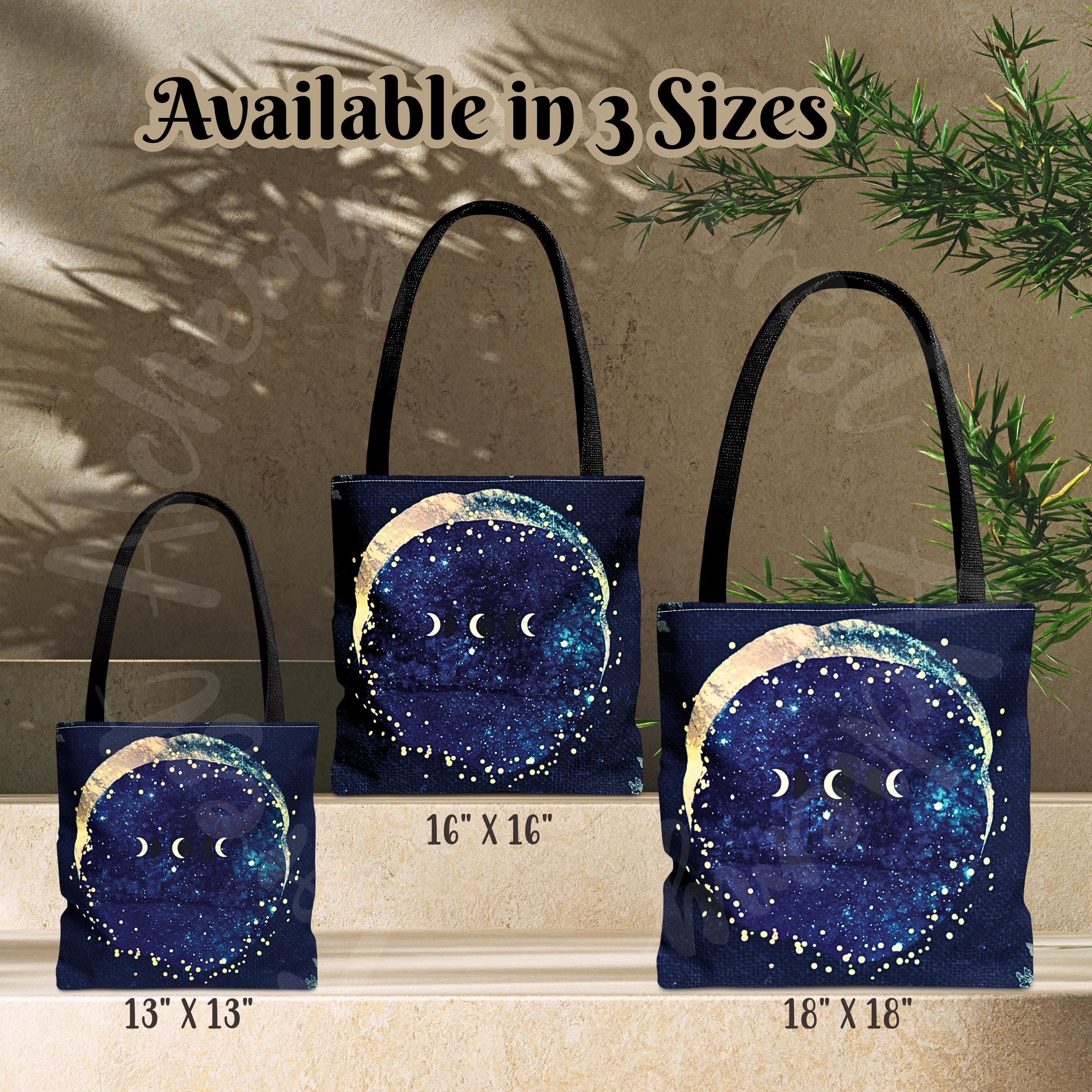 Celestial Lunar Tote Bag: Starry Galaxy Shoulder Bag