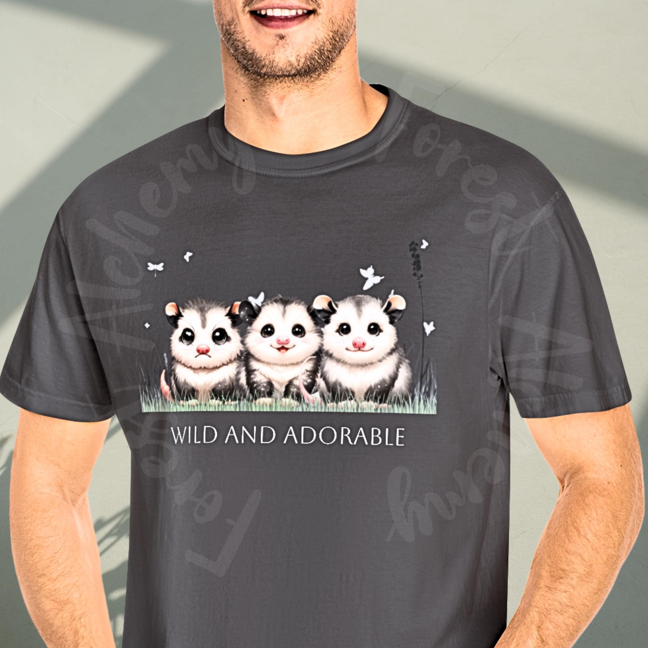 Opossum Joey Trio Tee: Wild Animal Graphic Shirt